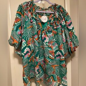 Entro Short Sleeve Blouse Sz 2X NWT